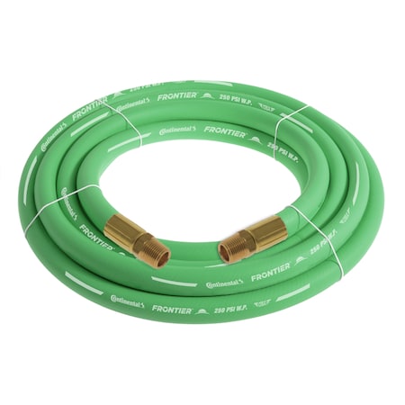 Continental 3/4" x 20' Green EPDM Rubber Air Hose, 300 PSI, 3/4" MNPT x MNPT HZG07530-20-11